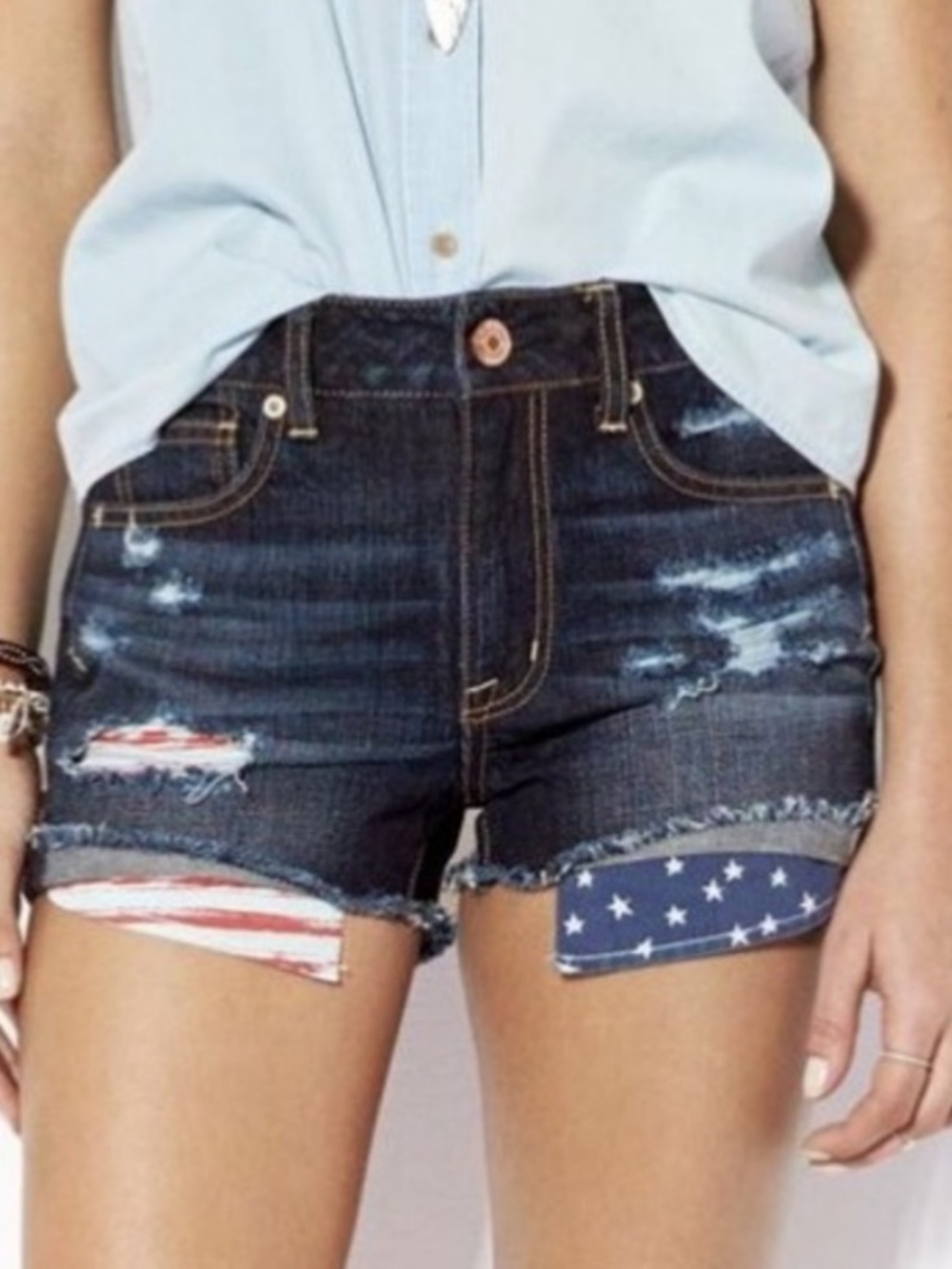 AE - Flag Denim Shorts